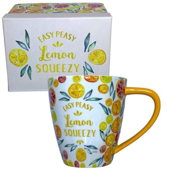 Lang Cat Coq Gift Mug with Reusable Gift Box Lemon Theme Floral Large 17 OZ - Picture 5 of 16